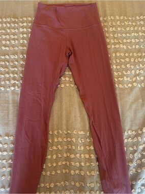 Lululemon High-Waist Ribbed Leggings in Mauve